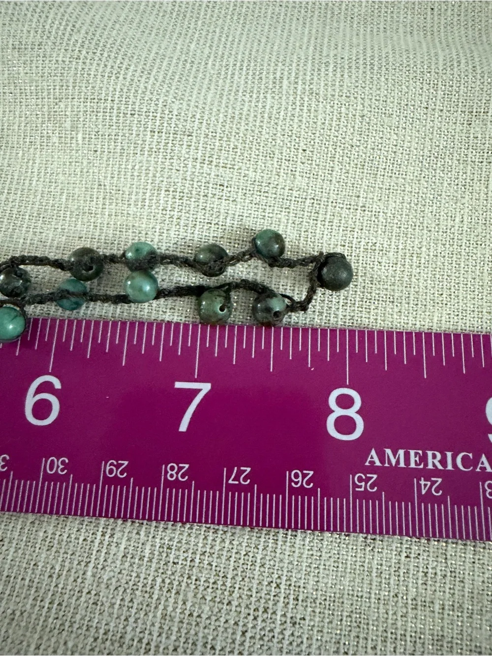 Handmade Turquoise Bead Knotted Necklace - Unbranded